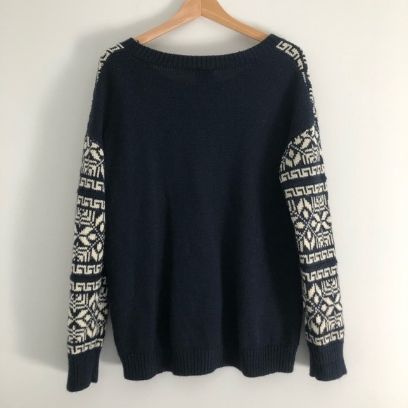 Cliché Couture Wool Knit Zipper Nordic Sweater Pull Over Size Medium - Picture 7 of 12